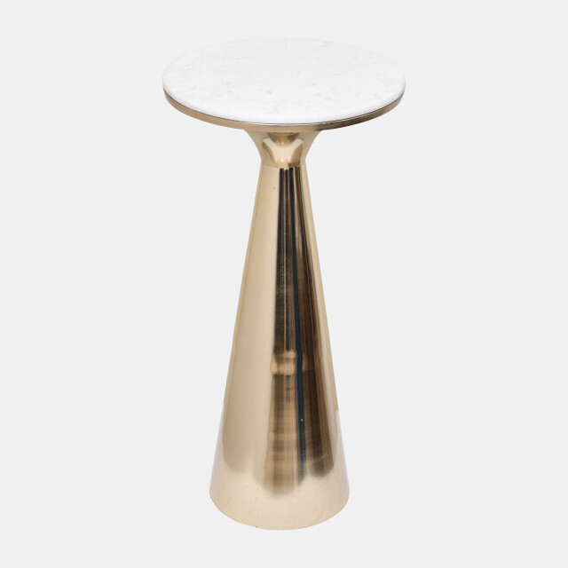 Marble Top Accent Table, Gold 22&quot;
