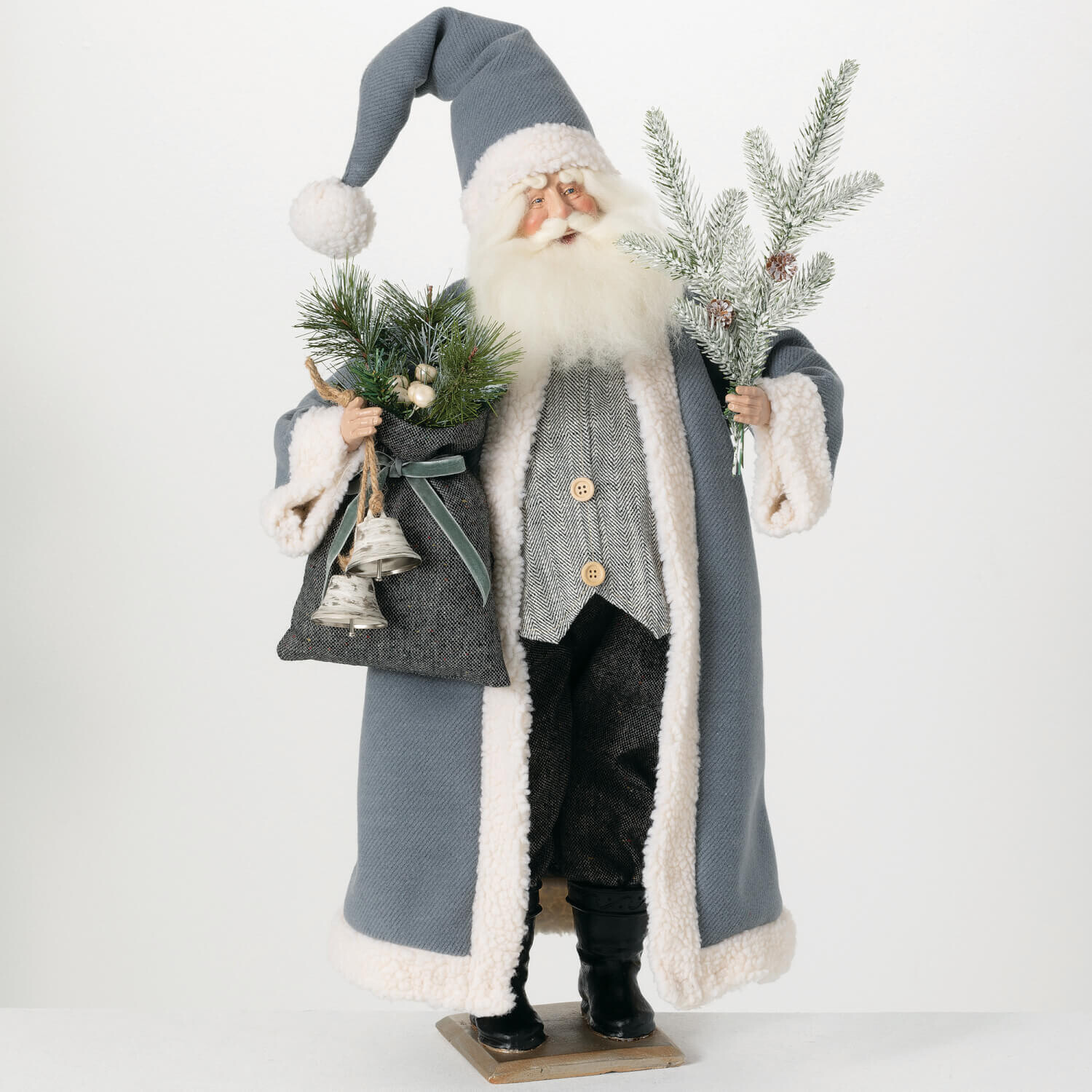 SANTA WITH BELLS FIGURINE 32&quot;