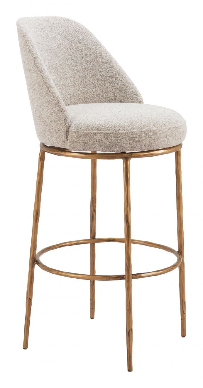 Nordhavn Swivel Barstool Beige &amp; Gold ZM