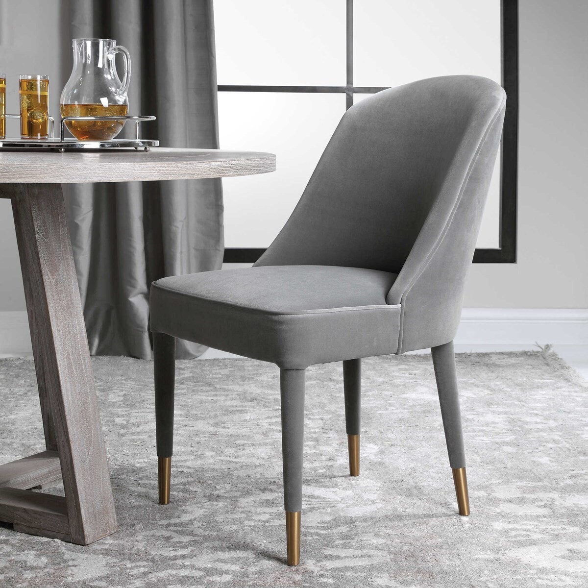 BRIE ARMLESS CHAIR, GRAY