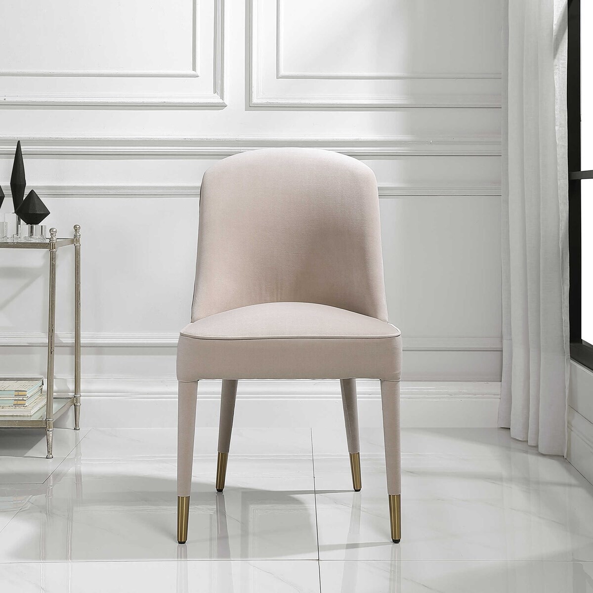 BRIE ARMLESS CHAIR, CHAMPAGNE