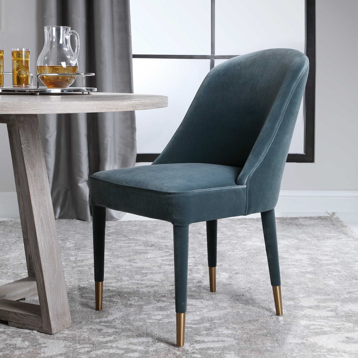 BRIE ARMLESS CHAIR, BLUE