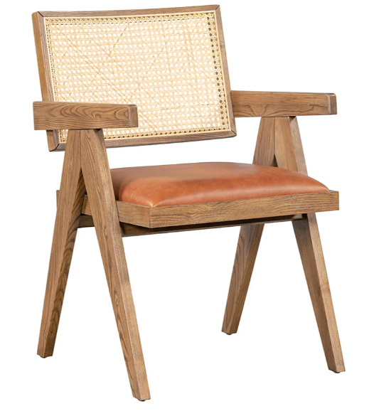 DOUGLAS LEATHER SEAT DINING CHAIR