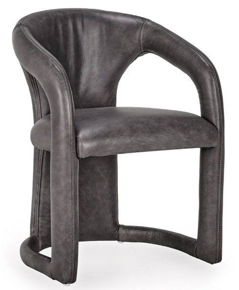 ARCHIE DISTRESSED LEATHER DINING CHAIR
