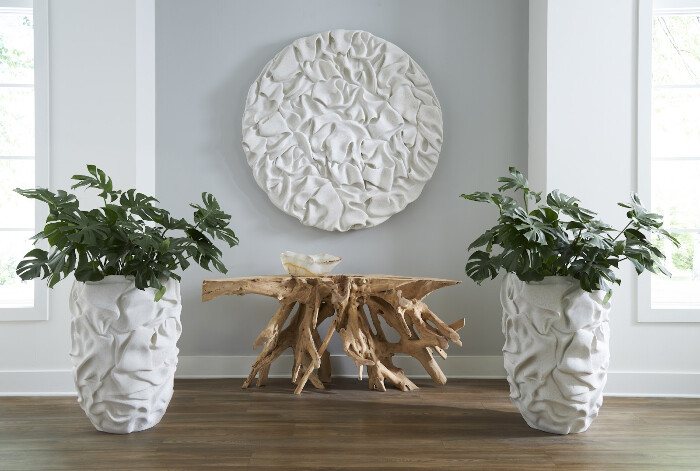 Drape Wall Art White Stone