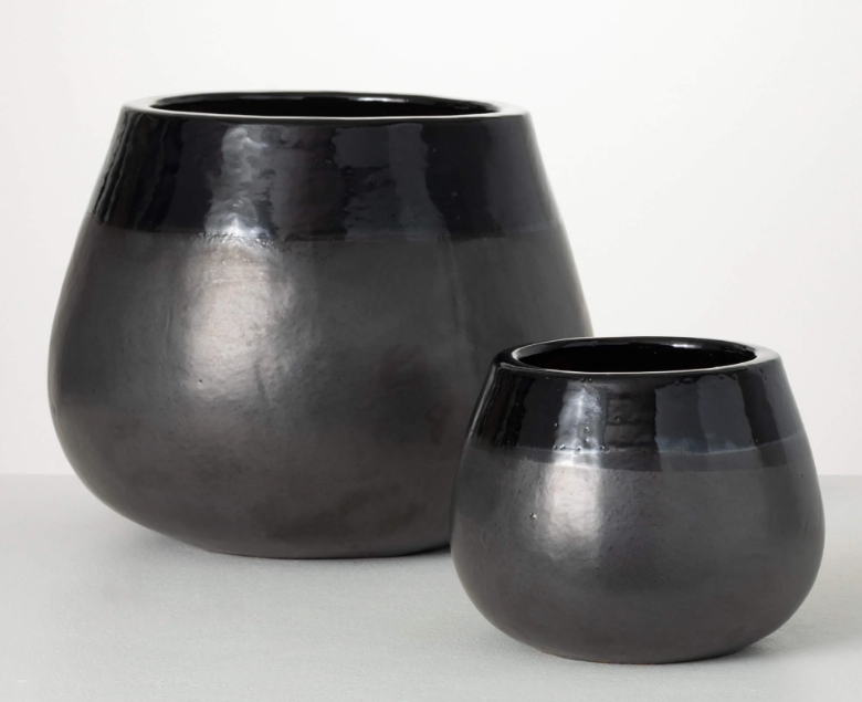 EBONY FAT-BOTTOMED POT SET