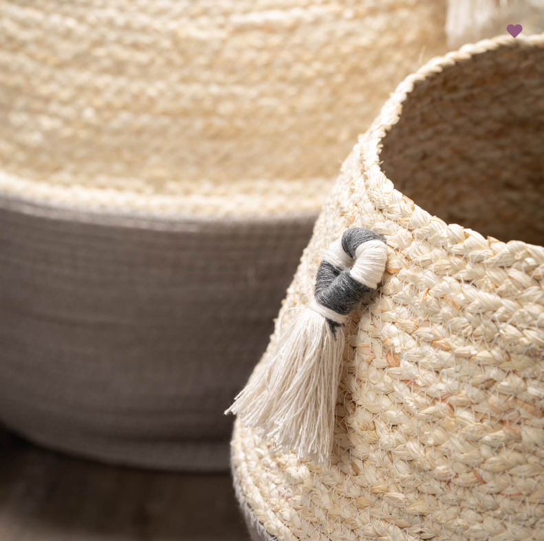 WOVEN TOTE BASKET SET 2
