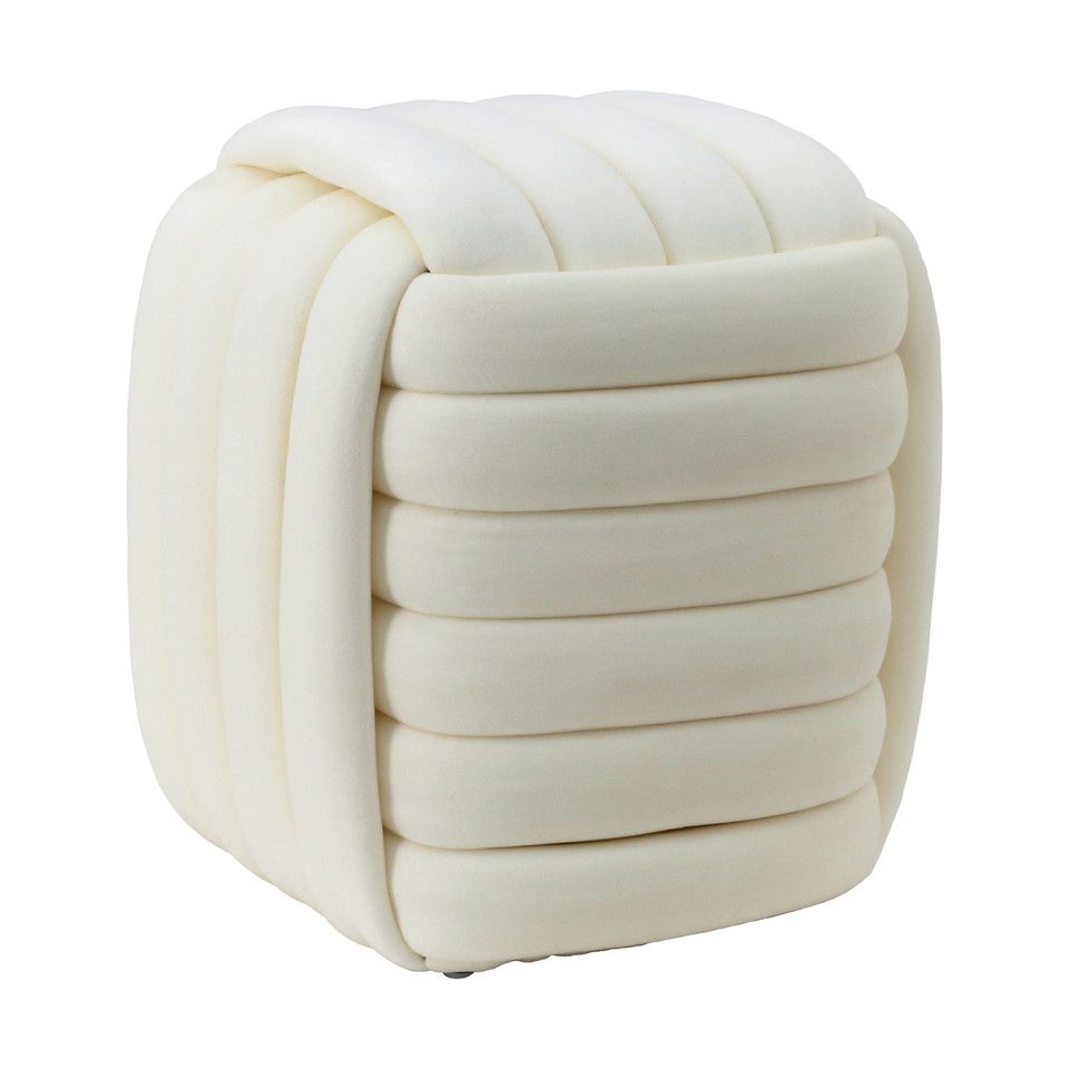 19&quot; Machar Cream Velvet Knot Stool