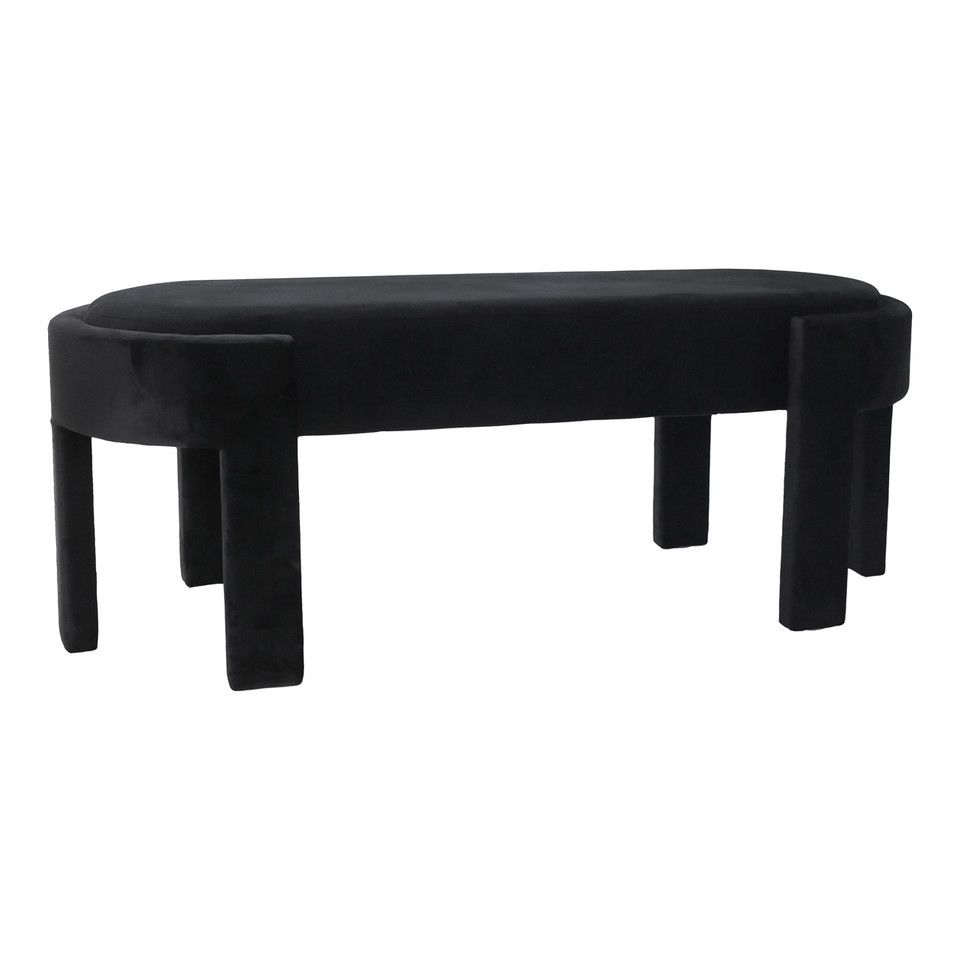 48&quot; Aberdeen Black Velvet Bench