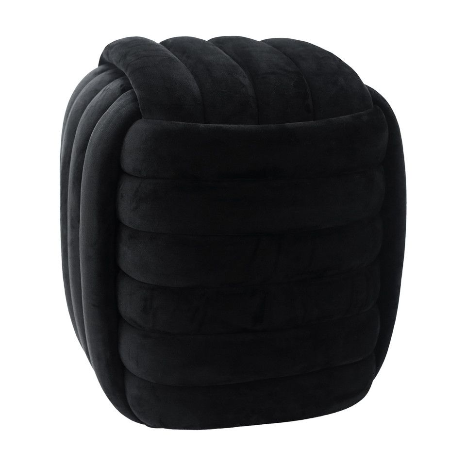 19&quot; Machar Black Velvet Knot Stool