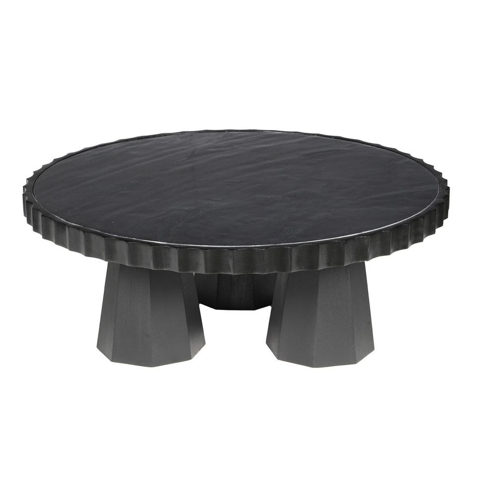 43&quot; Luzia Metallic Marble And Wood Coffee Table, B