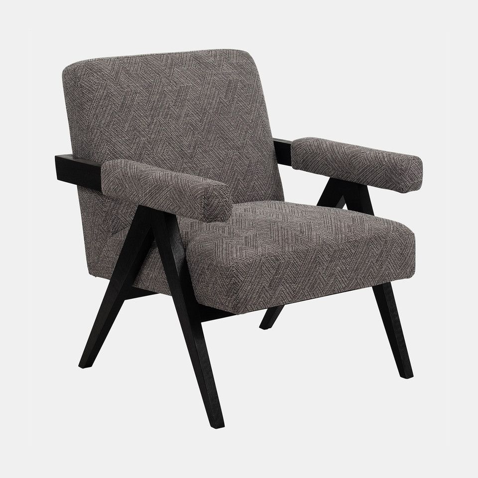 Wood - Scandinavian Accent Chair - Gray