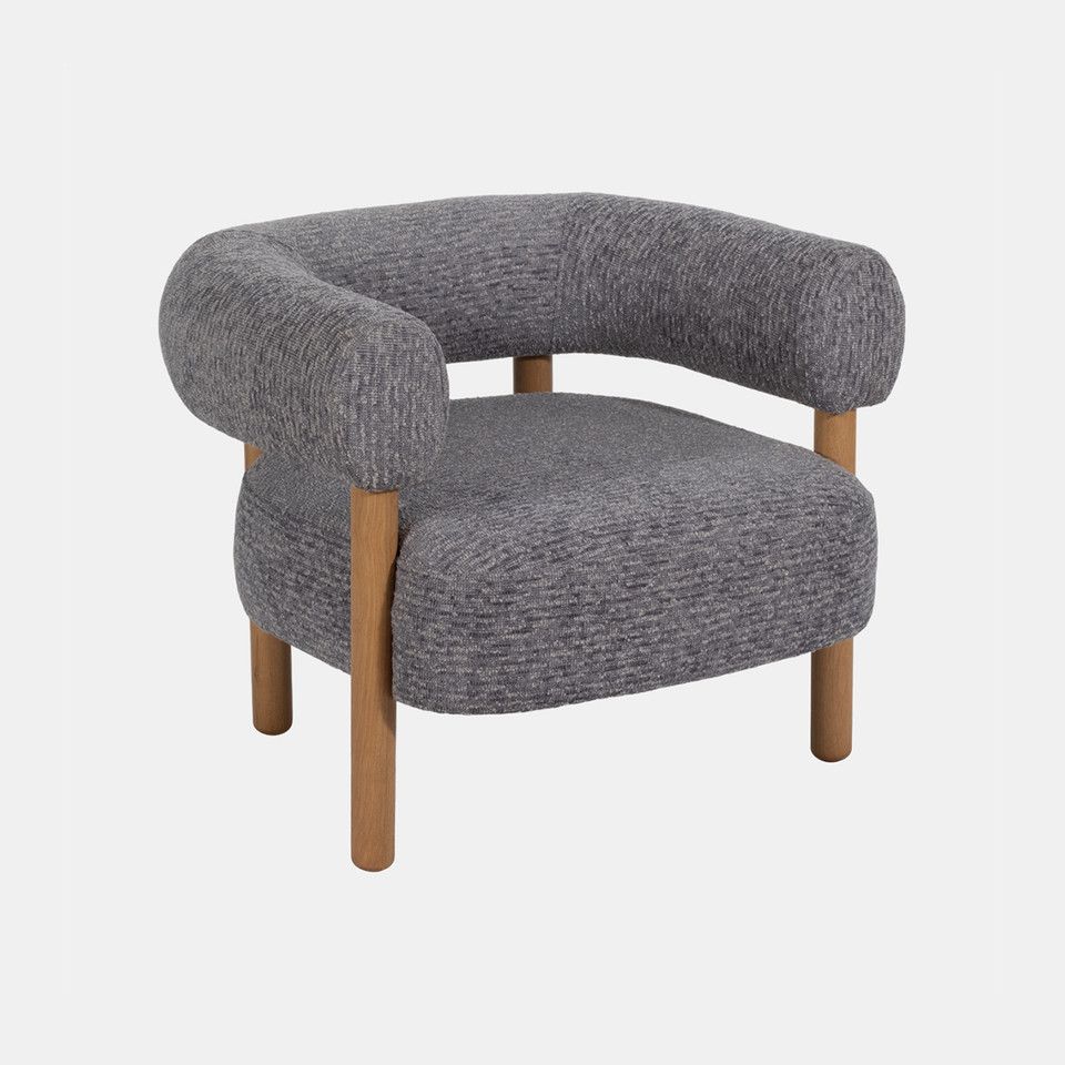 Round-back Accent Chair, Gray