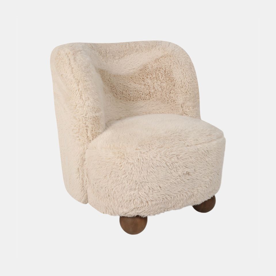 Ball-foot Accent Chair, Ivory