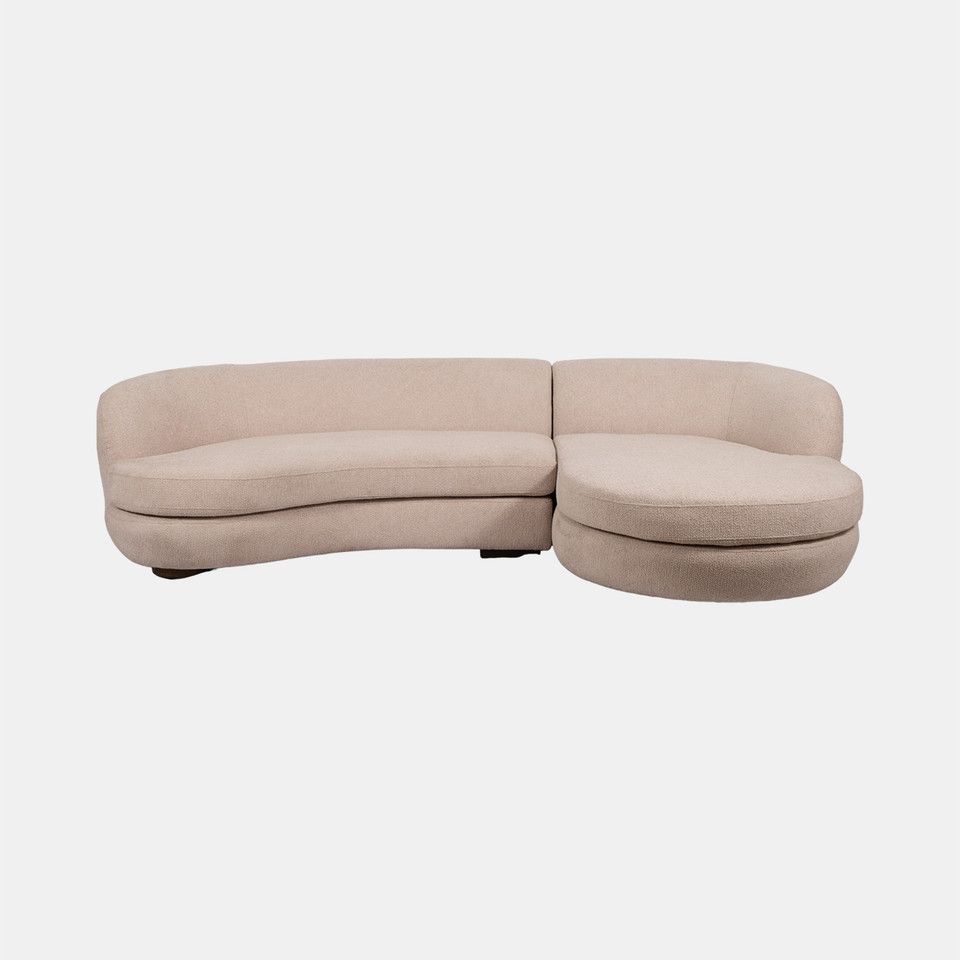 118&quot; Raf Chaise Sofa, Blush 2 Bx