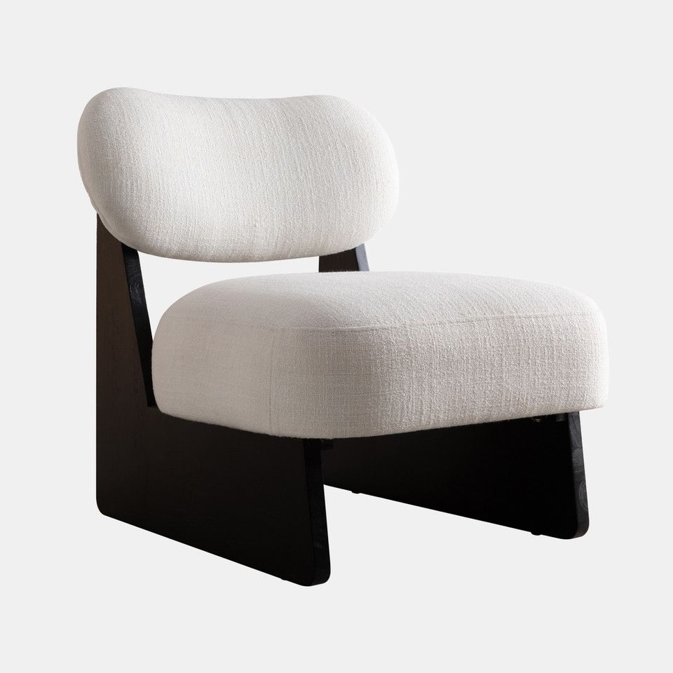 Modern Accent Chair, White/black