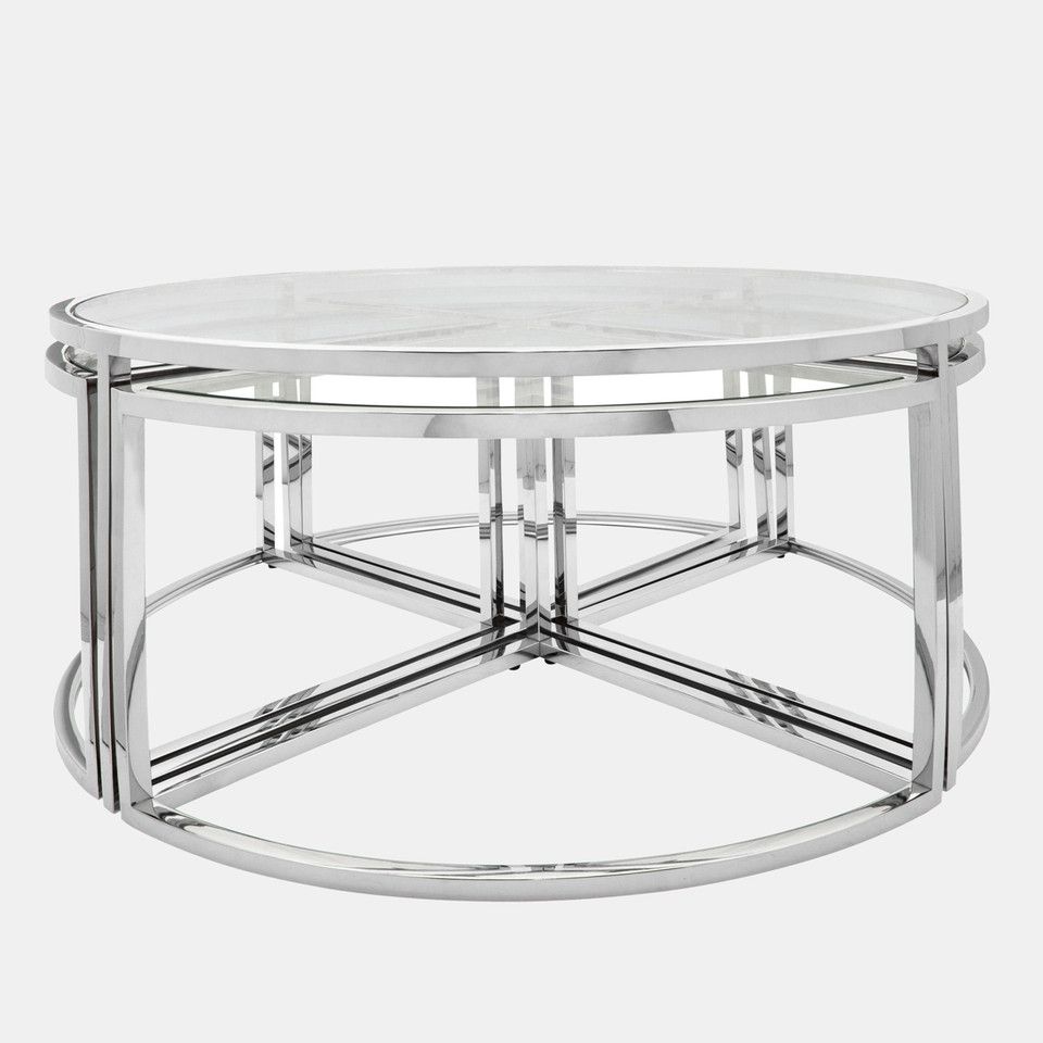 Metal Pull Out Coffee Table, Silver 2boxes