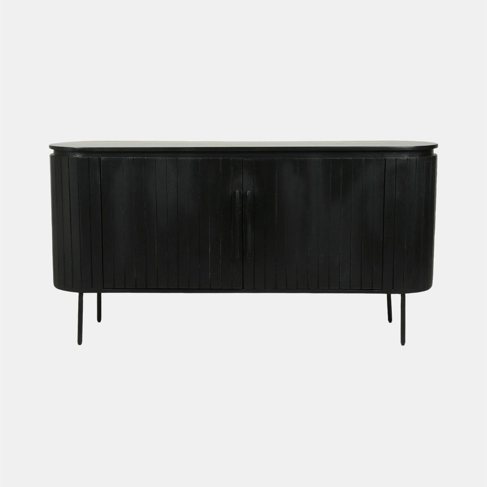 60x31 Ribbed Cabinet, Black