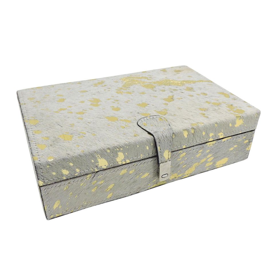 11x7&quot; Hair On Hide Speckled Box, Tan