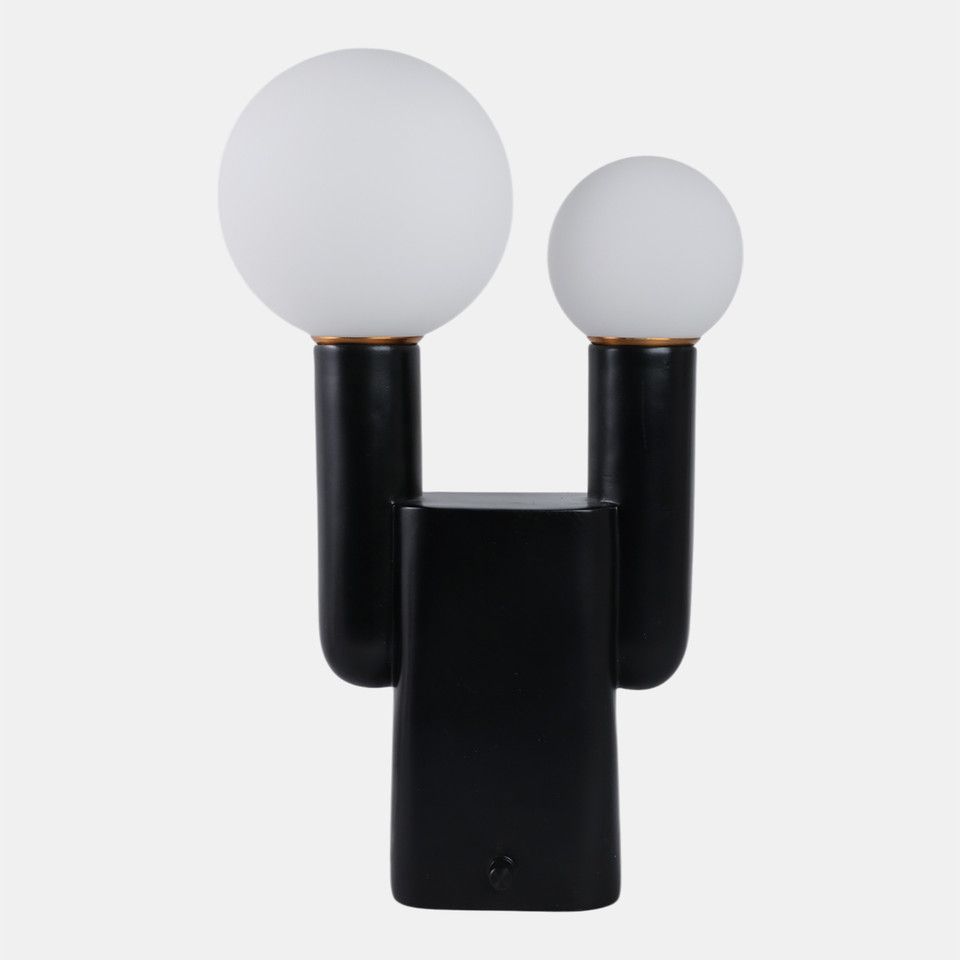 20x12&quot; Double Head Totem Lamp With Base Switch, Bl