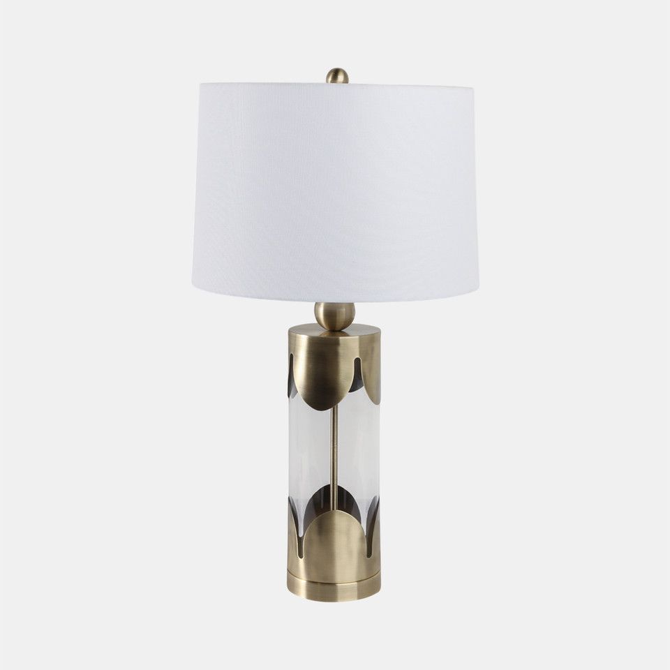 30x16&quot; Scallop Border Lamp, Gold