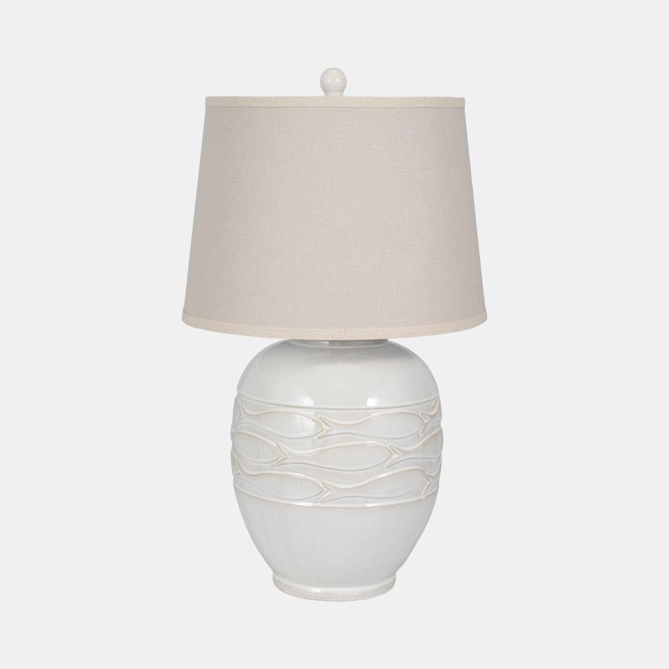 29&quot; School Of Fish Table Lamp, White