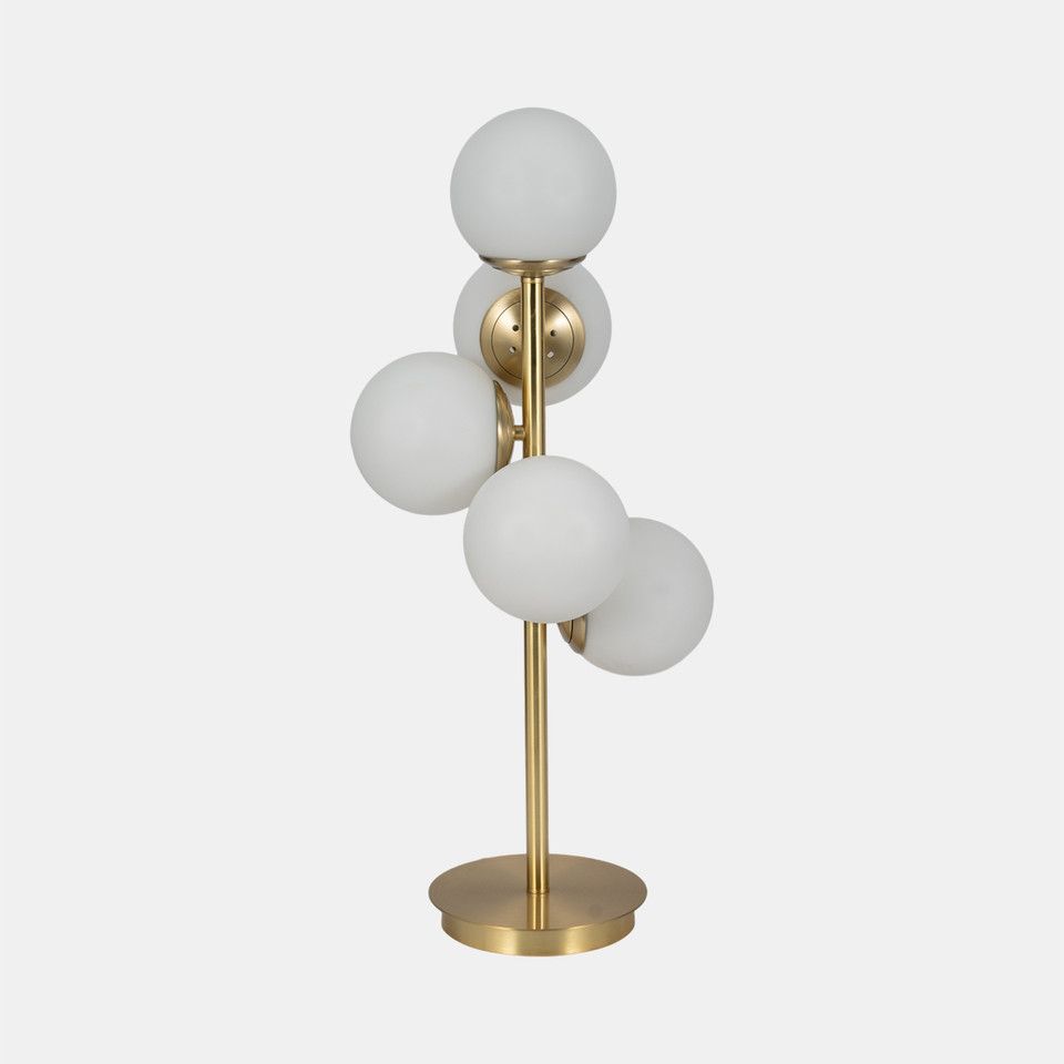 Glass 26&quot; Frosted Globe Table Lamp, Gold