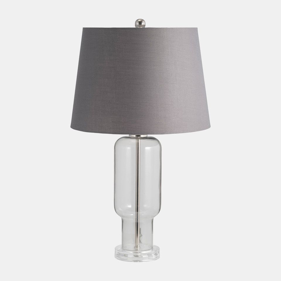 Glass, 26&quot; Clear Table Lamp, Smoke
