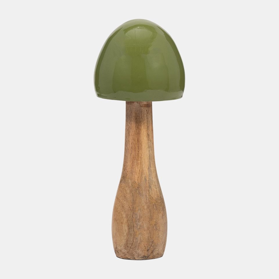 Wood, 10&quot; Coned Mushroom, Olive
