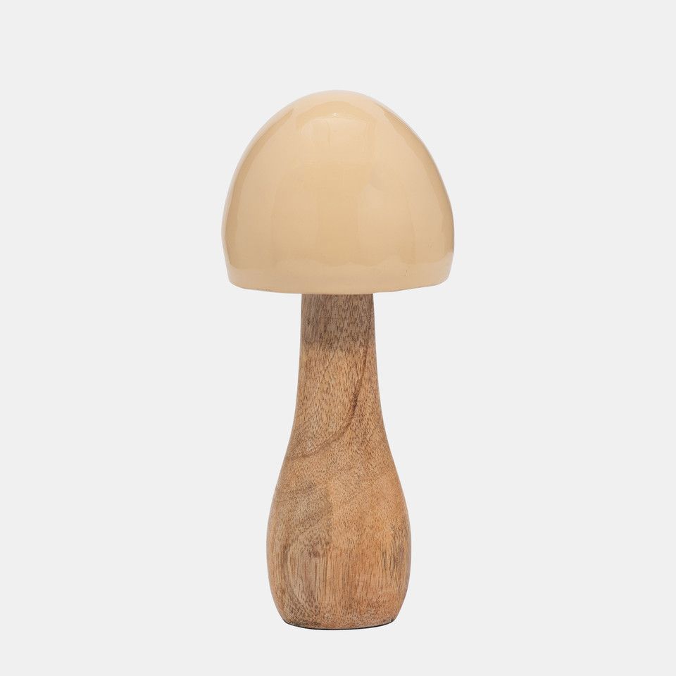 Wood, 8&quot; Coned Mushroom, Ivory