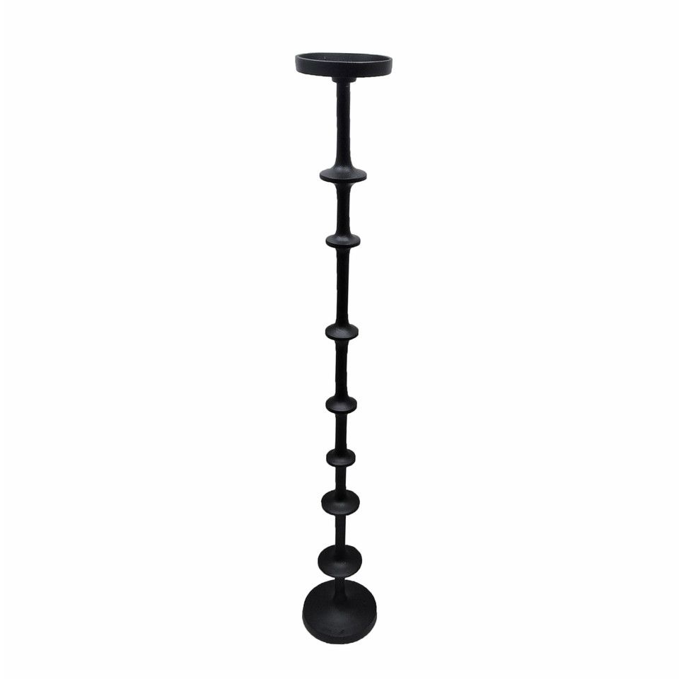 Metal, 36&quot; Abacus Floor Pillar Candleholder, Black