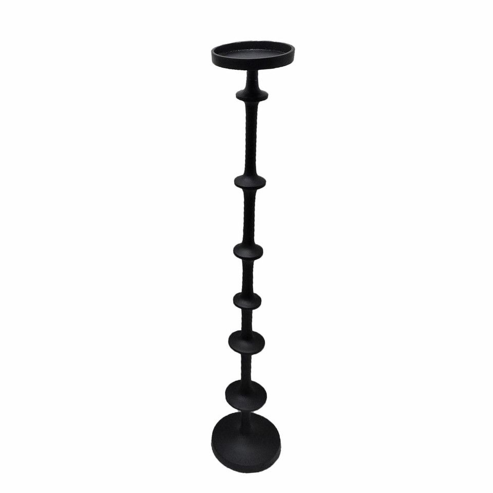 Metal, 29&quot; Abacus Floor Pillar Candleholder, Black