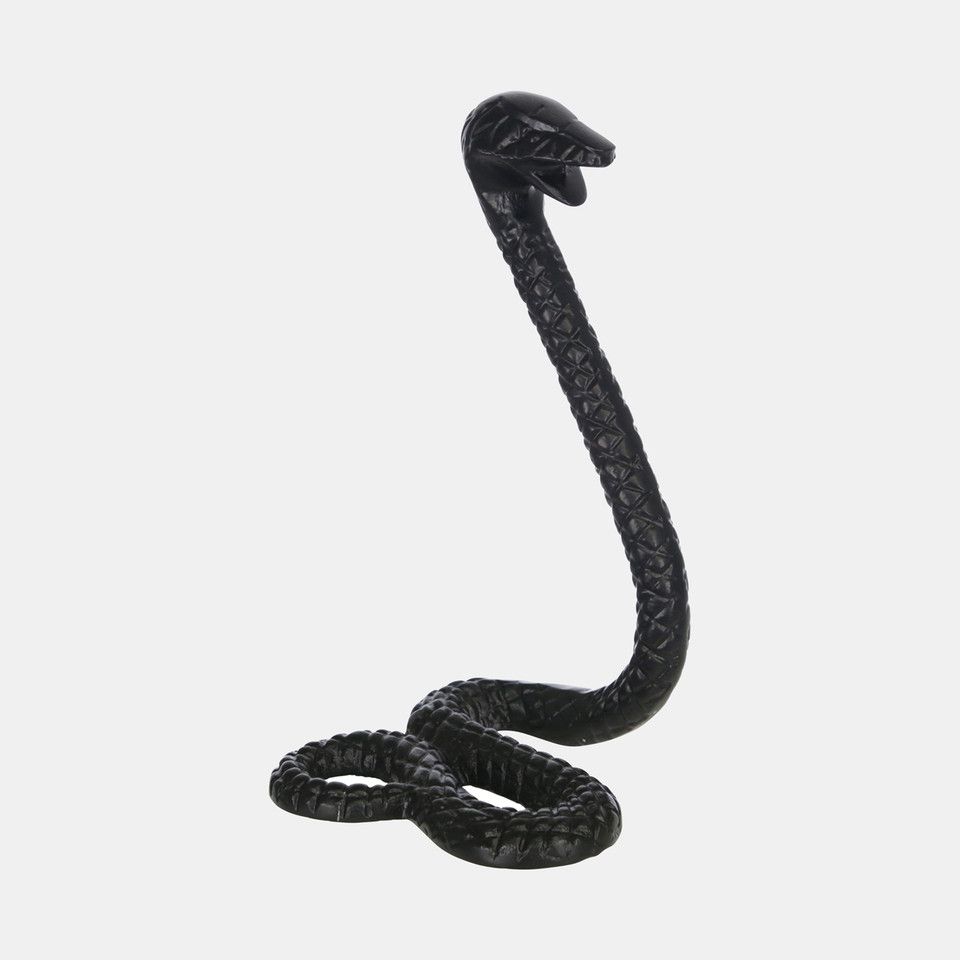 Metal 10&quot;h Snake, Black