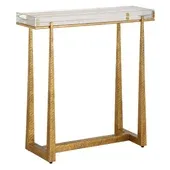 Midas Accent Table, Gold 24 W X 24 H X 9 D (in)