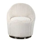 Crue Swivel Chair, Ivory 29 W X 32 H X 31 D (in)