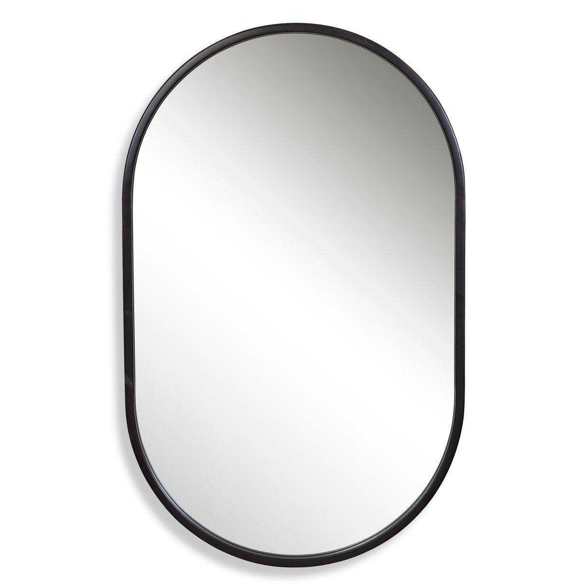 Varina Oval Mirror, Black 20 W X 32 H X 2 D (in)
