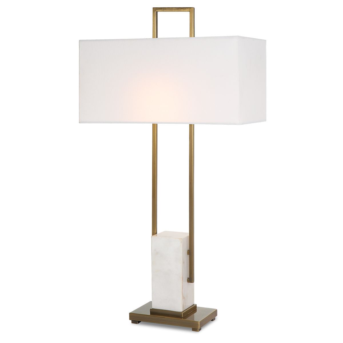 Column Table Lamp 35H, SHADE 9H X 19W X 9D (in)