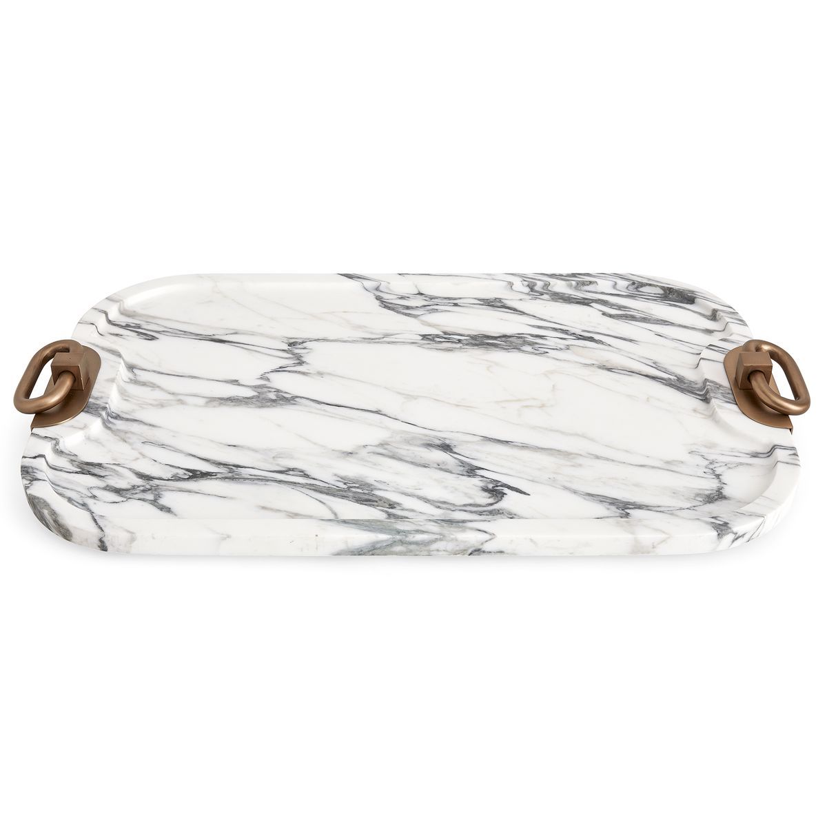 Hippodrome Tray - Arabescato Marble 24 W X 2 H X 15 D (in)