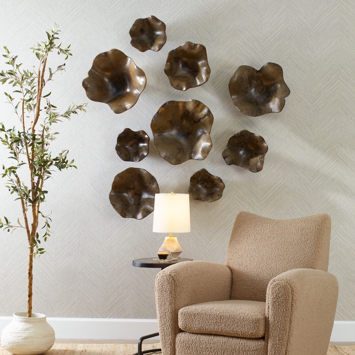 Teo Wood Wall Decor, Mocha, S/3
