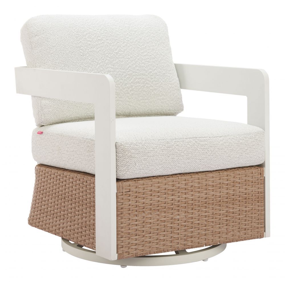 Gelo Swivel Chair White &amp; Brown