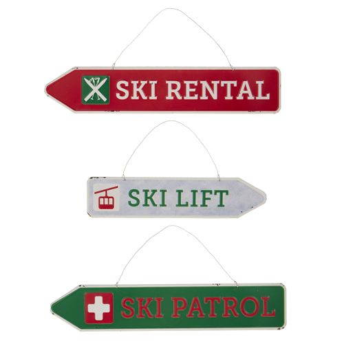16.25&quot; SKI SIGN ORNAMENT