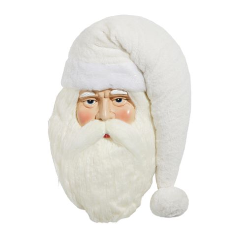 19.5&quot; WHITE HAT SANTA FACE WALL ART