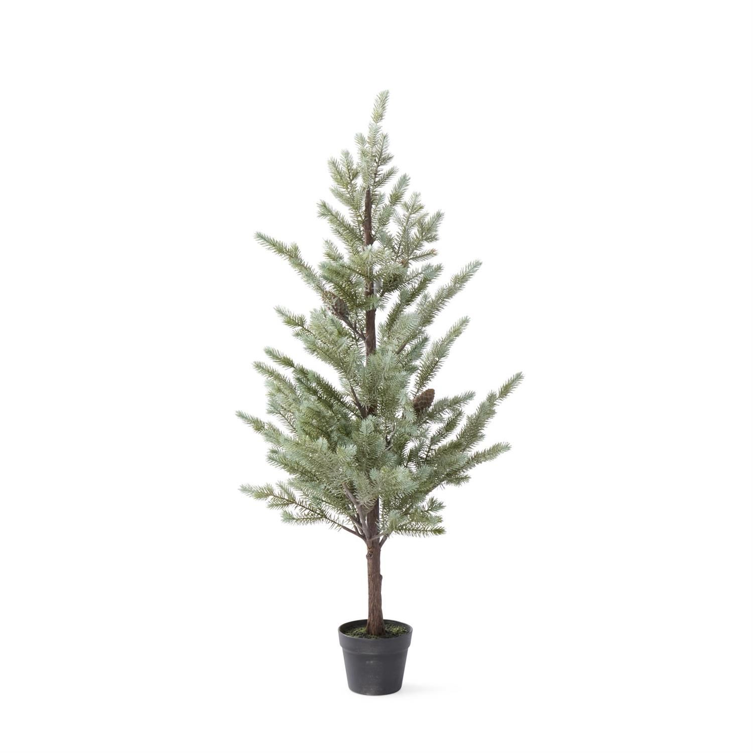 50 Inch Pine Tree w/Green Brown Pinecones In Black Pot  Item#: 55936B