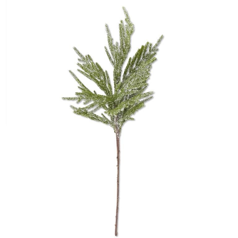 33 Inch Icy Glittered Norfolk Pine Branch