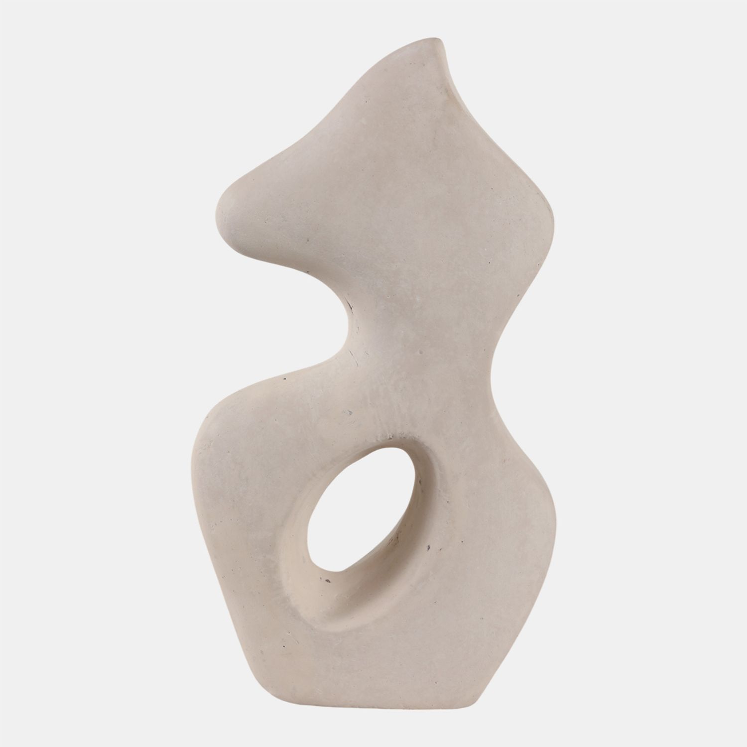 15X8&quot; PAPER MACHE SQUIGGLE SCULPTURE, WHITE