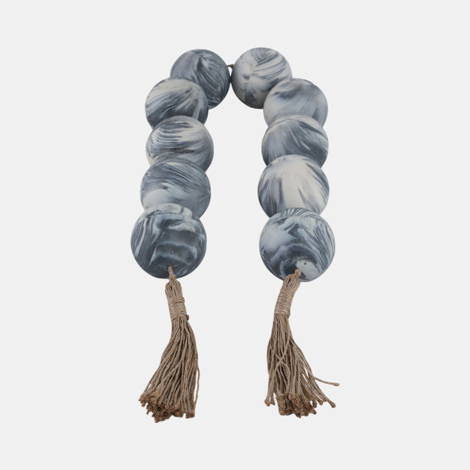 49x3&quot; Marbled Bead Garland, Black/white
