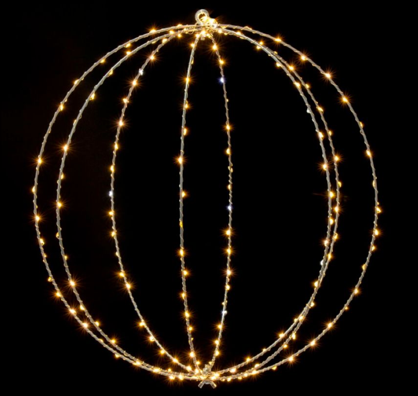 LED Ball Steel Wire Silhouette Light - 240 lights x 18&quot; Warm White Twinkle