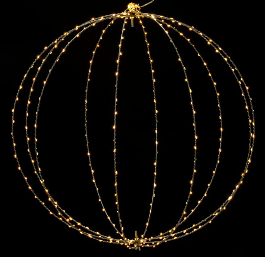 LED Ball Steel Wire Silhouette Light - 400 lights x 24&quot; Warm White Twinkle.