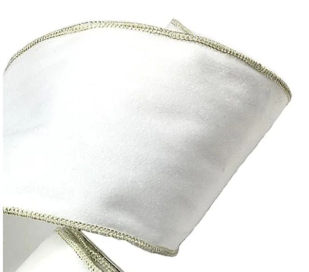 Classic Christmas 4" White Velvet Ribbon