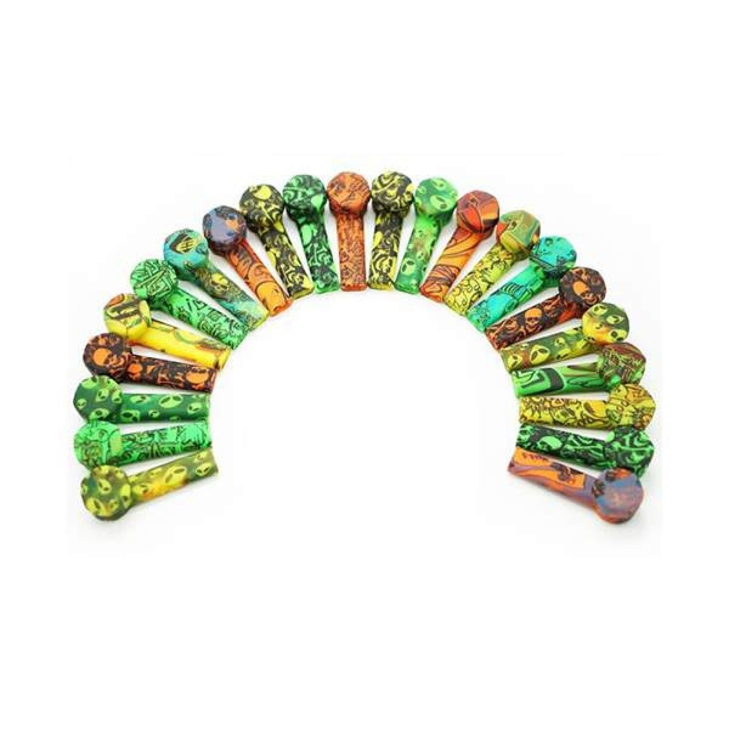 3.5" SILICONE HAND PIPE PRINTED